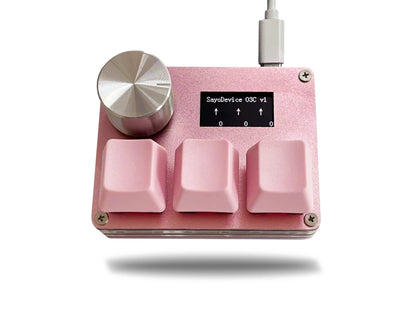 O3C SayoDevice OSU O3C Rapid Trigger Hall Switches – Magnetic Pink Keyboard Switches with Knob, Screen Copy & Paste Shortcut