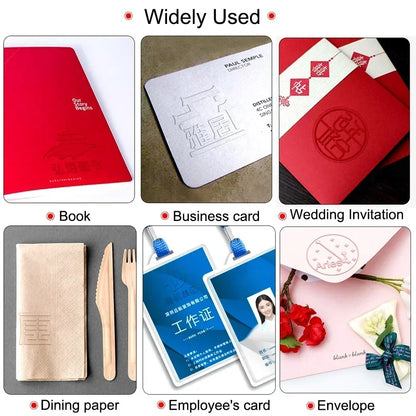 Custom Logo Embossed Stamp - Personalized Library Book, Certificate, Wedding Invitation, Letterhead Seal - Customization for Unique Impressions