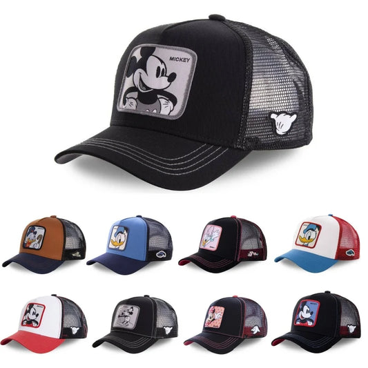 High-Quality Disney Anime Cartoon Snapback – Cotton Baseball Cap for Men & Women, Hip Hop Dad Hat, Trucker Mesh Hat