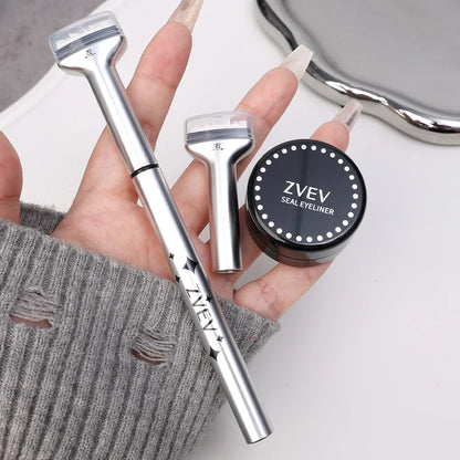 Reusable 2-in-1 Eyelash Stamps Pen - Quick Dry Black/Brown Liquid Eyeliner for Lower Lash Seal & Eyelash Simulation Makeup