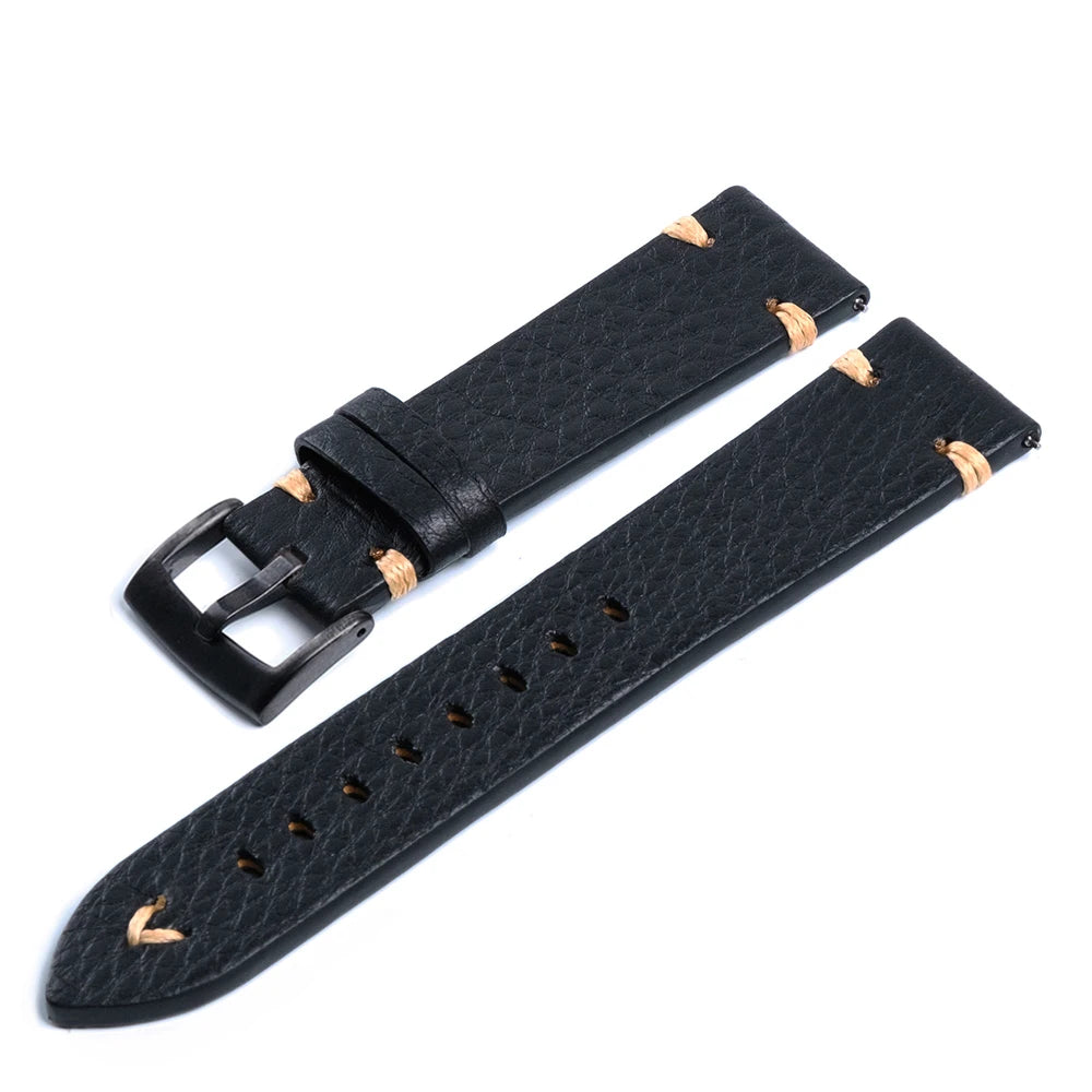 Genuine Leather Watch Straps - Vintage Italian Distressed Smart Watch Bands 20mm & 22mm for Men