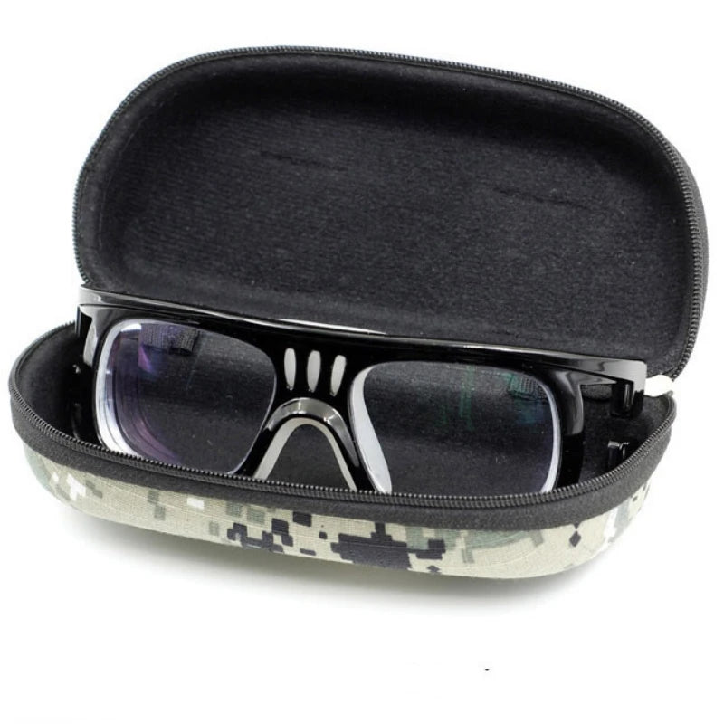 Portable Tactical Sunglasses Case - Military-Grade EVA Eyewear Pouch with MOLLE System for Outdoor and Hunting Goggles Storage