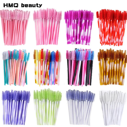 50PCS Reusable Eyelash Brushes – Mascara Wands Spoolers for False Lashes & Eyelash Extensions