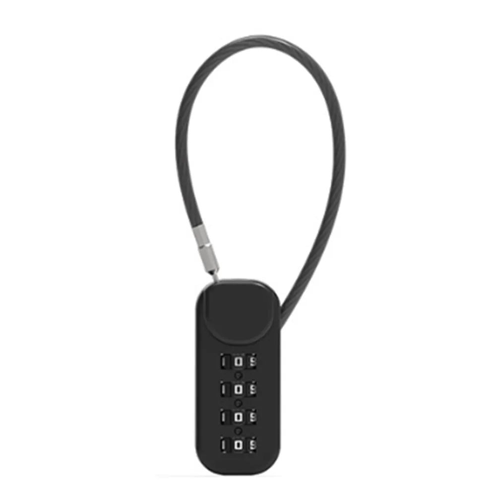 Portable 4-Digit Combination Lock – Zinc Alloy Anti-Theft Wire Rope Padlock for Luggage & Backpack Zippers