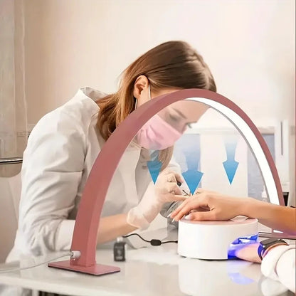 9New Moon Nail Work Lamp – Three-Color USB Beauty Desk Lamp for Nail Art & Eyelash, Black/White/Pink