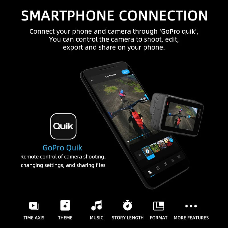 GoPro HERO5 Black 4K Ultra HD Sports Camera – 1080P Video, Anti-Shake, Cycling Helmet Action Cam, Optional Memory Card