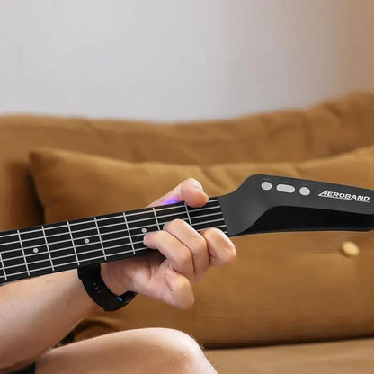 AeroBand Painless Smart Guitar - Silicone Strings, Bluetooth, 8 Sounds, USB MIDI Function, Ideal Gift for Adults