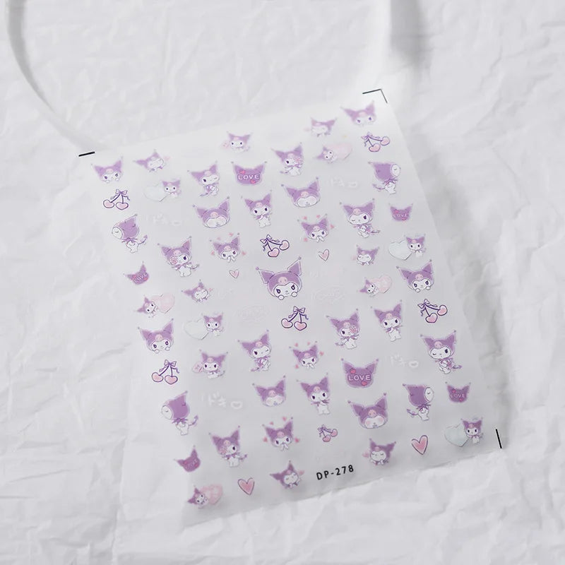 Cute Snoopy 5D Nail Stickers – Cartoon Anime Nail Art Decoration