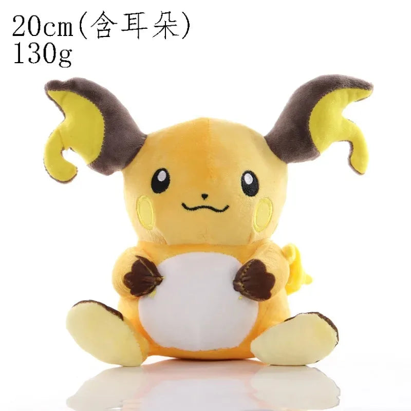 20cm Pokemon Plush Toys – Kawaii Pikachu, Raichu, Jenny, and Turtle Anime Dolls for Kids' Birthday & Christmas Gifts
