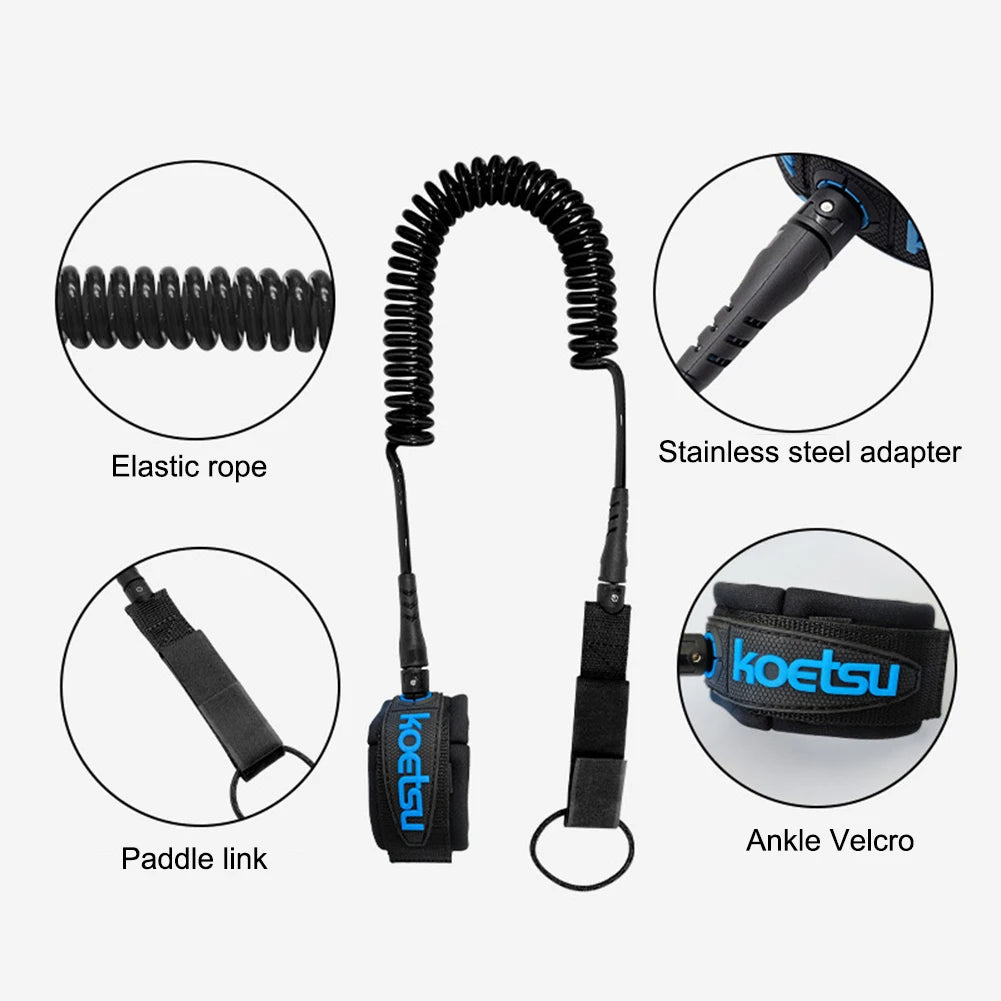 SUP Board Ankle Leash — Elastic Foot Rope for Stand Up Paddle Board Surfing Safety