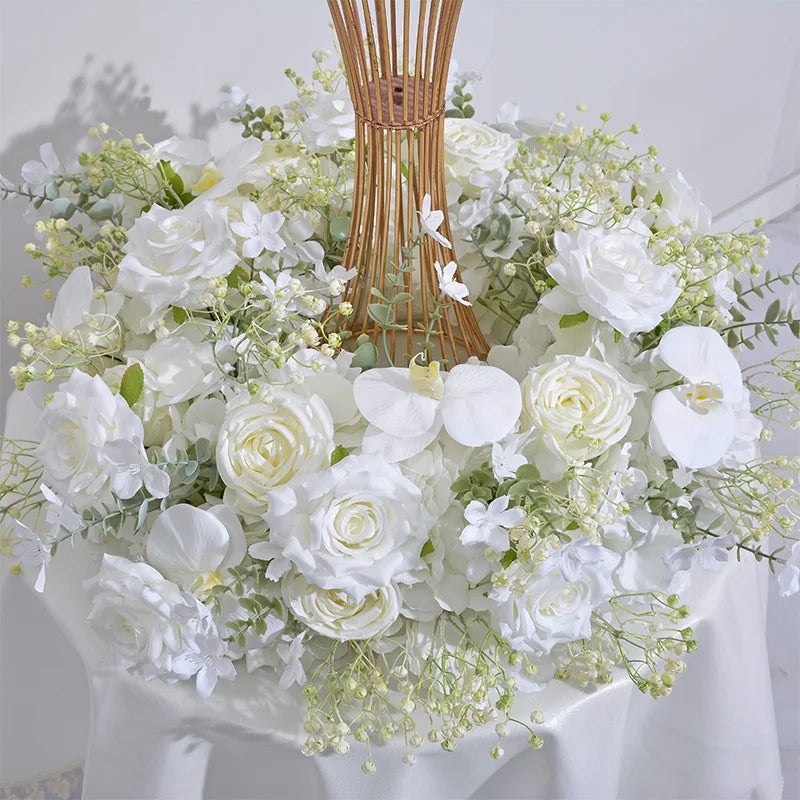 60cm Artificial Flower Wreath – Wedding Table Centerpiece & Backdrop Decoration
