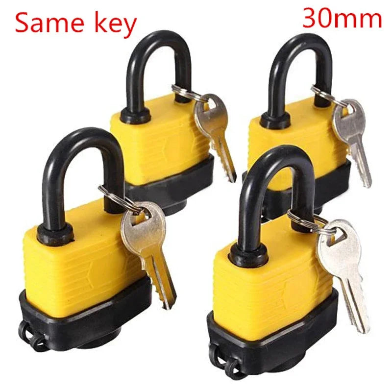4PCS 30mm Waterproof Laminated Padlocks – Same Key Lock for Gate, Door, and Electricity Box Security