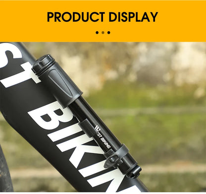 WEST BIKING Mini Bicycle Pump – Portable 100PSI Aluminum Alloy Hand Pump for Schrader & Presta Valves, MTB & Road Bikes
