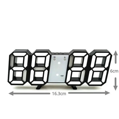 3D LED Digital Alarm Wall Clock - Time, Date, Temperature Display for Home, Kitchen, Office, and Garden Decor