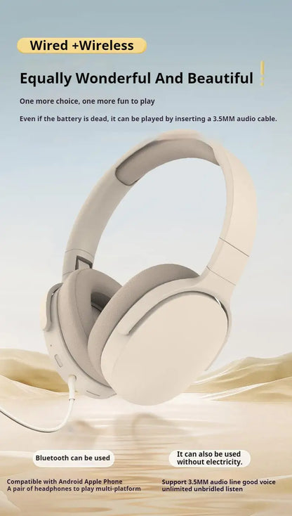 #P2961 Wireless Bluetooth 5.3 Headphones – Over-Ear HiFi Stereo Sports Earphones with TF/AUX Music Player & HD Mic