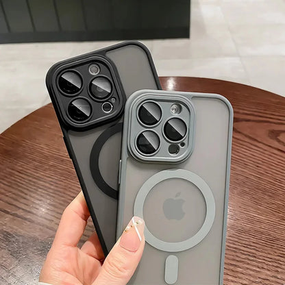 2024 Magnetic Luxury Matte Armor Case for iPhone 15 Pro Max, 14, 13, 12, 11 Pro Max | Shockproof & MagSafe Wireless Charging Compatible