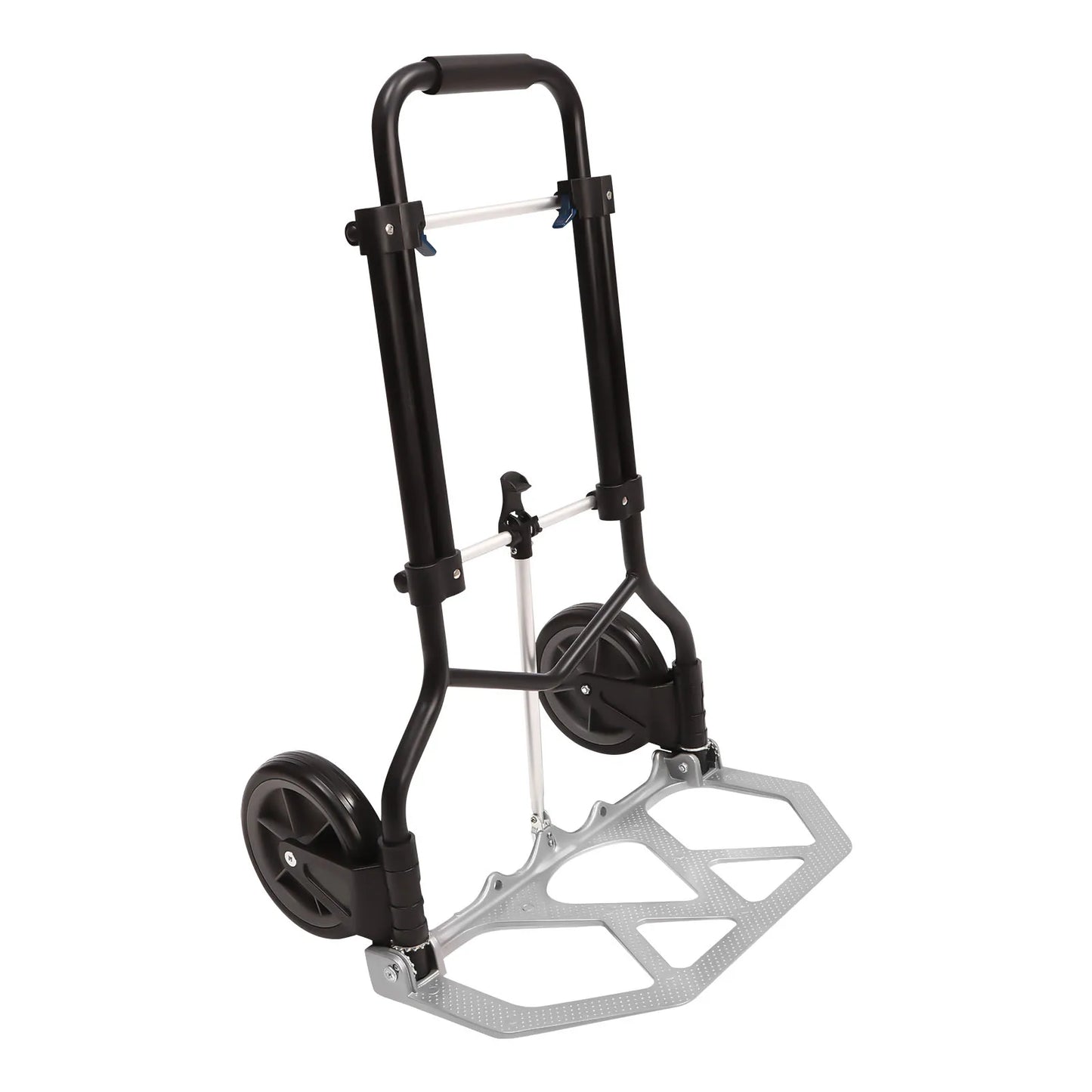 Folding Hand Truck & Dolly — Adjustable Height Aluminum Portable Cart with Anti-Slip Wheels, 264lb Capacity