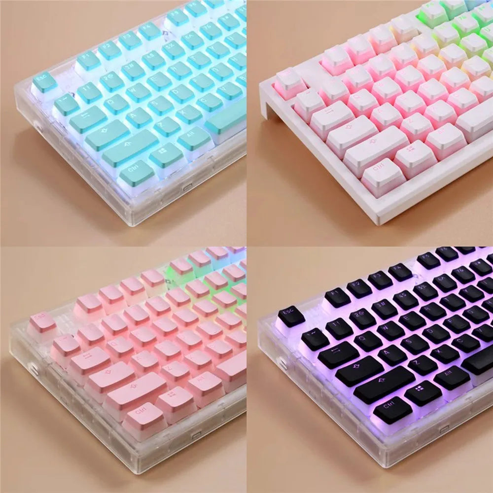 104 Keys Pudding Theme Keycap Set - OEM Profile ABS PBT Double Shot Keycaps for MX Switch Mechanical Keyboard, RGB Backlit