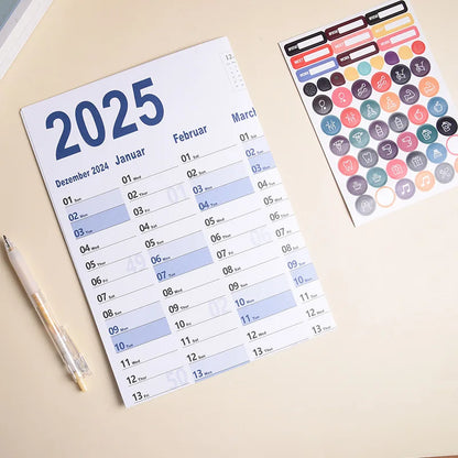 2024-2025 Kawaii Wall Calendar Planner – Large Schedule Organizer, To-Do List, Target Tracker, Office Supplies