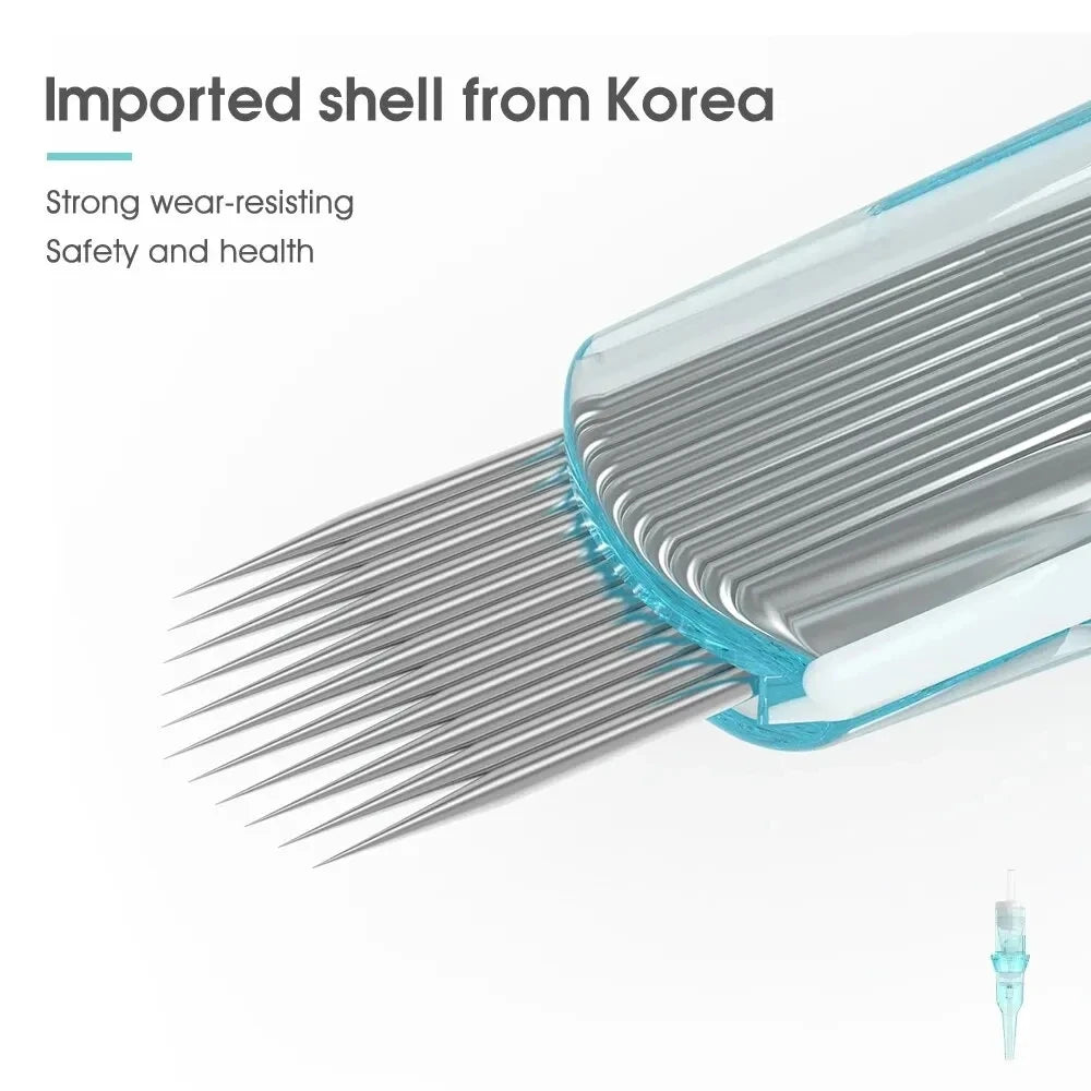 20pcs Gray Tattoo Cartridge Needles – Disposable Sterile Membrane System for Permanent Makeup Machines & Grips