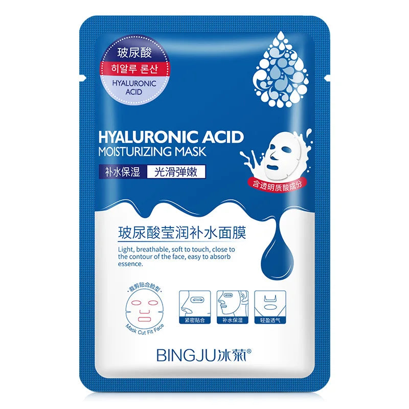 20PCS Hyaluronic Acid Collagen Face Masks – Moisturizing, Firming & Hydrating Skincare Sheet Masks, Korean Skin Care
