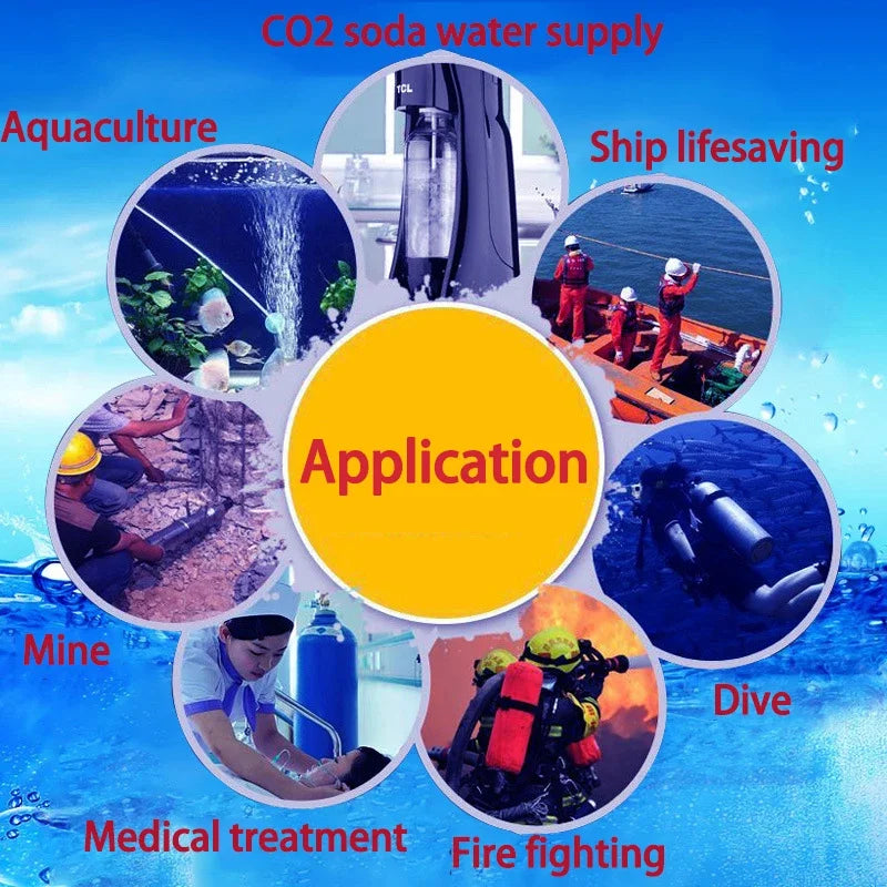 High-Pressure Bottle Thread M18*1.5 — 30PMA CO2 & Oxygen Tank Connector for Diving, Aquarium, and Soda Drink Cylinders