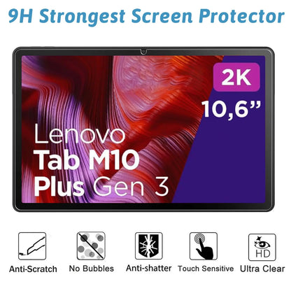 Lenovo Tab M10 Plus 3rd Gen 10.61″ Screen Protector — 9H HD Clear Anti-Scratch Tempered Glass Film for TB128FU/TB125FU