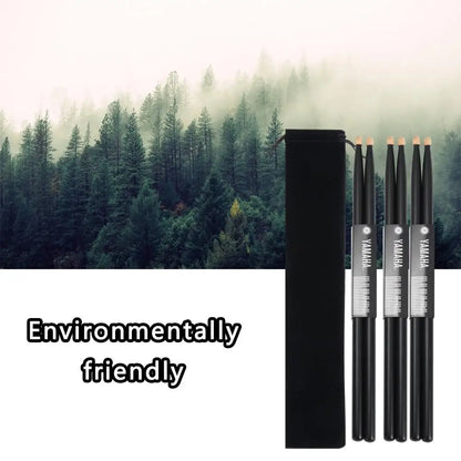 1 Pair Black Wood 5A Drum Sticks: Classic Maple Teardrop Head with Carrying Bag - Musical Instruments Accessories