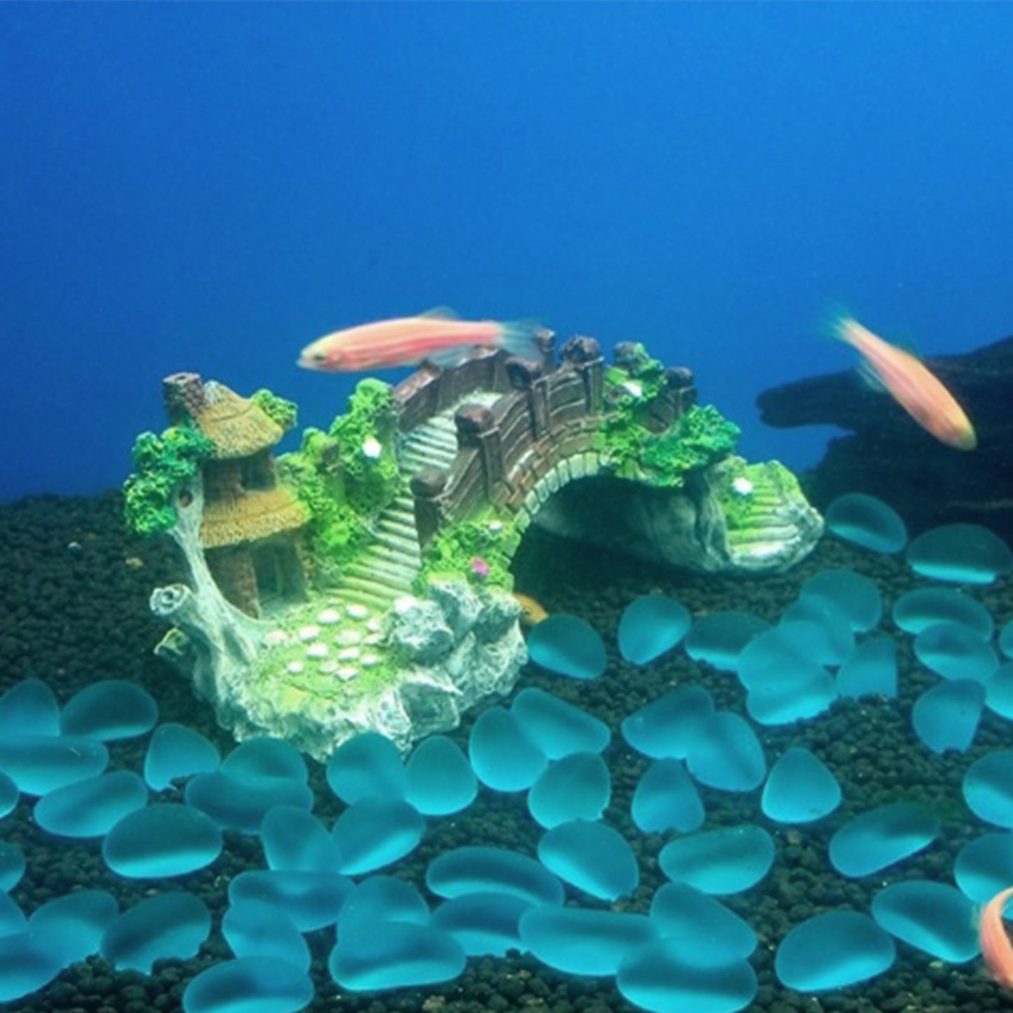 Fish Tank Resin Bridge Decoration — Artificial Aquarium Landscape Ornament & Cave Accessory for Aquatic Pets