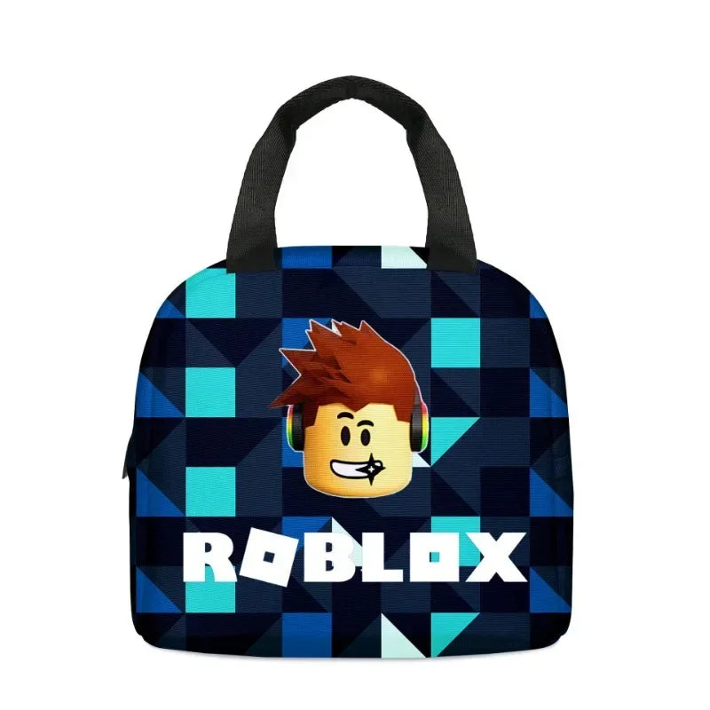 Roblox Game Lunch Bag – Cartoon School Meal Bag with Thermal Insulation, Portable Food Storage for Kids, Children’s Gift