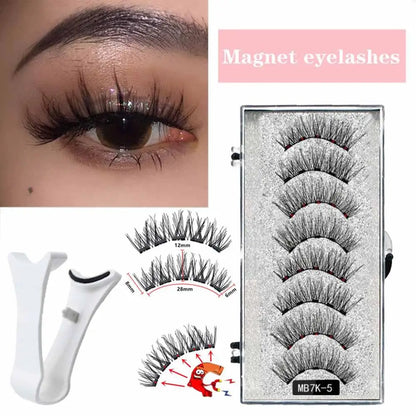 3D Natural Magnetic Eyelashes – 5 Magnetic Lashes with Handmade Gift Box, Reusable Extensions