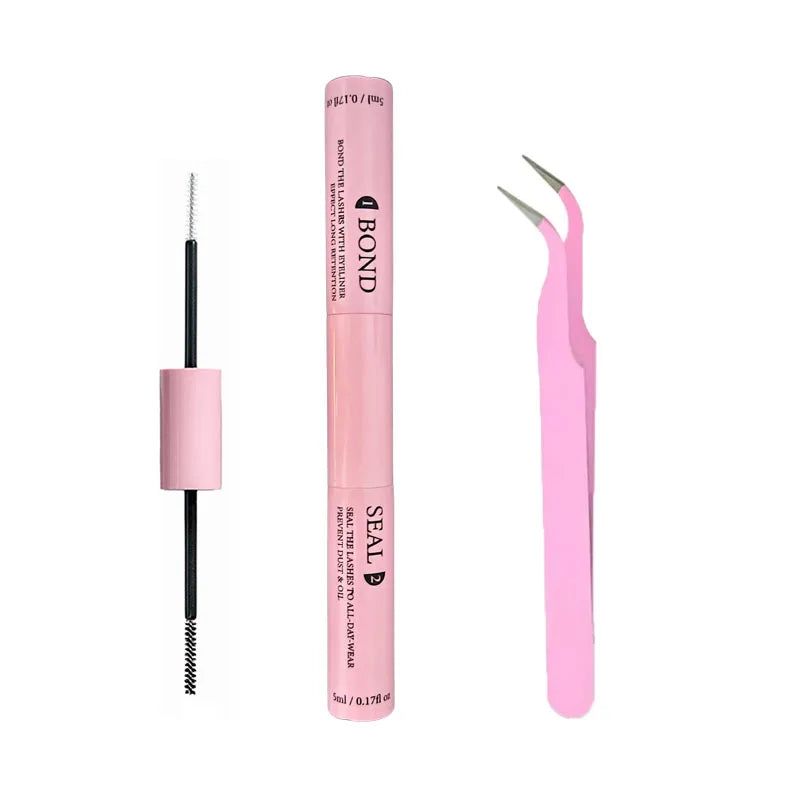 Lash Bond and Seal Kit – 10ml Strong Hold Individual Lash Glue, 5ml Remover, and Tweezers for Extensions