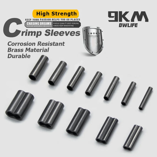 50-200pcs Brass Fishing Wire Tubes – Single & Double Barrel Crimp Sleeves, Line Connectors & Fishing Accessories