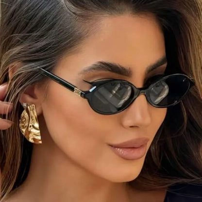 Fashion Oval Retro Sunglasses for Women – Simple Literary Design, Small Frame UV400 Luxury Travel Eyewear