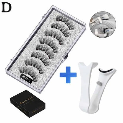 3D Natural Magnetic Eyelashes – 5 Magnetic Lashes with Handmade Gift Box, Reusable Extensions