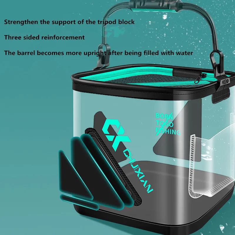 13L Foldable EVA Live Fish Bucket – Thickened Portable Water Tank for Fishing Gear and Accessories