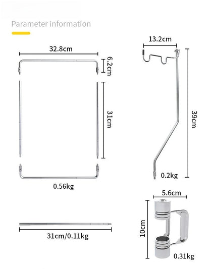 Portable Stainless Steel Light Pole Bracket — Outdoor IGT Table Supply and Desktop Mount Camping Table Accessory