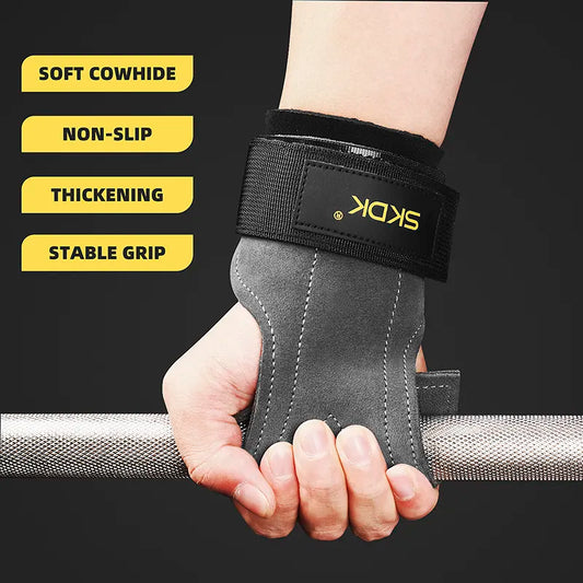 Gym Grips : SKDK Cowhide Palm Guards for Weightlifting, Gymnastics - Fitness Training Equipment