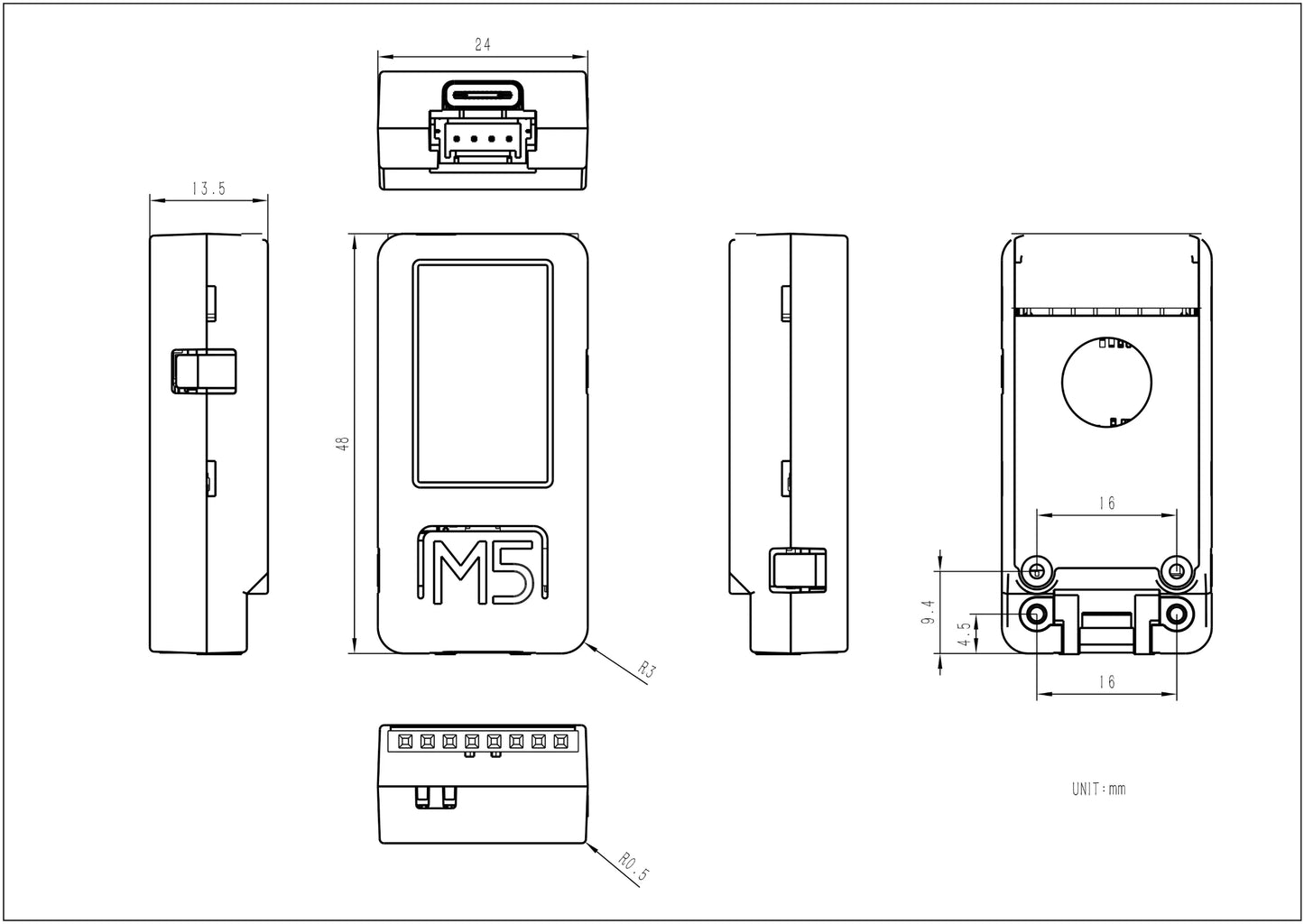 M5Stack M5StickC PLUS2 Portable IoT Development Kit - ESP32-PICO, 1.14-inch TFT Screen, Watch-Type Wearable IoT Controller