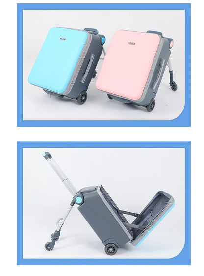 Kids Ride-On Stroller Travel Suitcase – Multifunction Waterproof & Wear-Resistant Luggage Trunk for Children