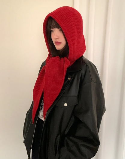 Autumn & Winter Hat and Scarf Set – Wool Knit Earmuffs, Fashionable Neck Warmer for Women