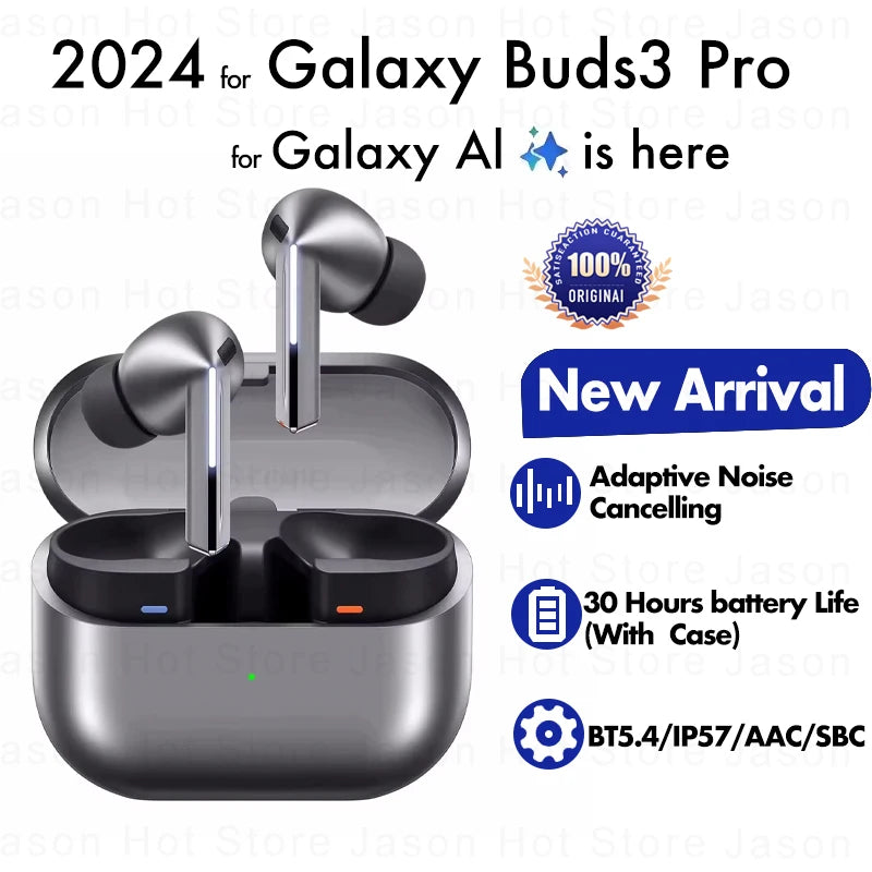 Galaxy Buds3 Pro Wireless Bluetooth Earbuds with Charging Case & Memory Foam Tips – Immersive Sound Headset