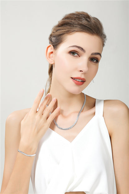 18K Gold/Silver 6mm Full Sideways Necklace – 8/18/20/24 Inch Chain for Women & Men, Fashion Wedding & Engagement Jewelry