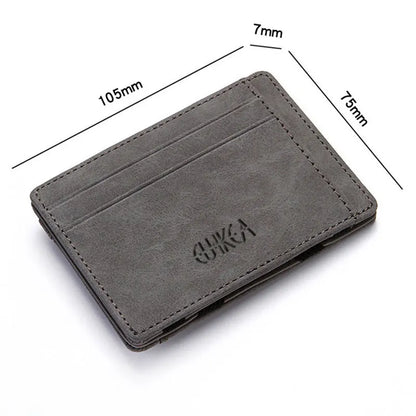 Compact Men's Card Holder Wallet: Mini Zipper Coin Pocket, Slim & Stylish Magic Wallet - High-Quality PU Leather, Ideal for Credit Cards and Cash