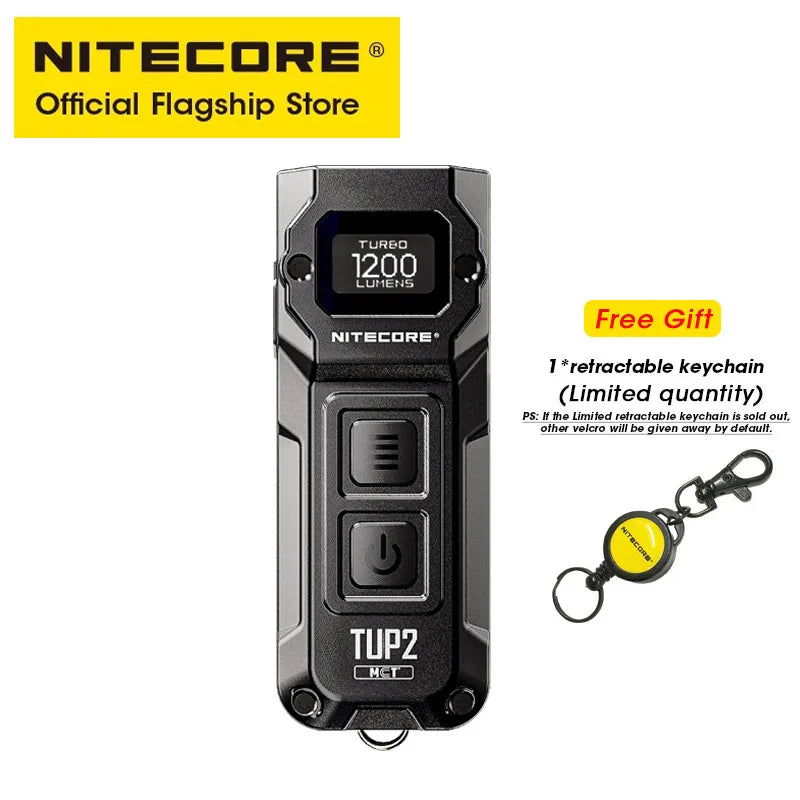 NITECORE TUP2 Mini EDC Keychain Flashlight – USB-C Rechargeable 1200 Lumen for Camping