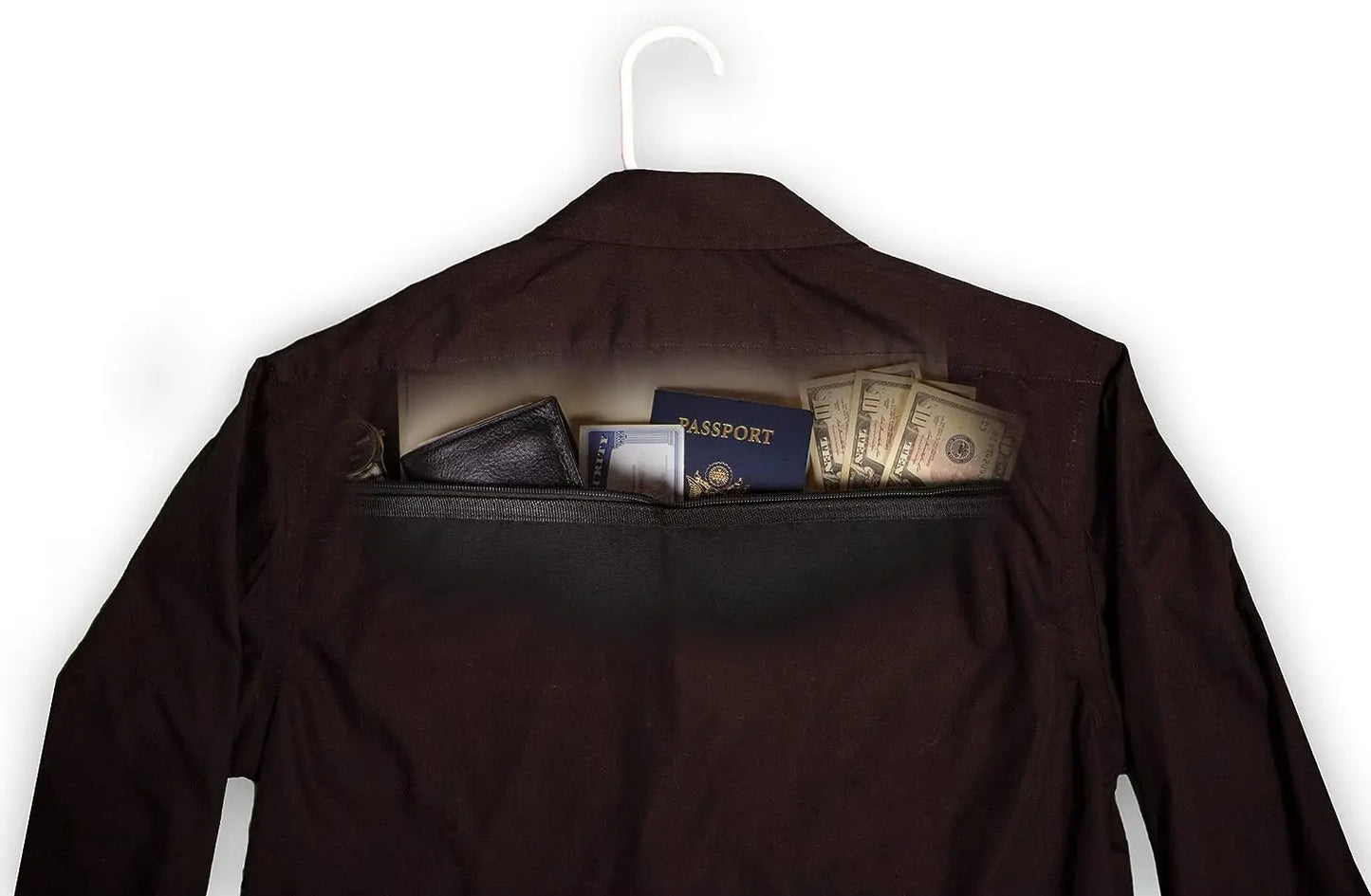 Hanger Diversion Safe – Hidden Pocket for Valuables, Conceals Under Clothes for Home & Travel