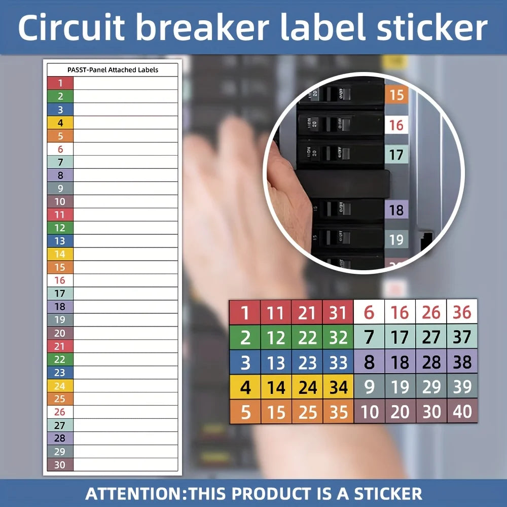 Electrical Components Sticker Circuit Breaker Label Sticker Set – Handwritten Stickers for Electrica ...