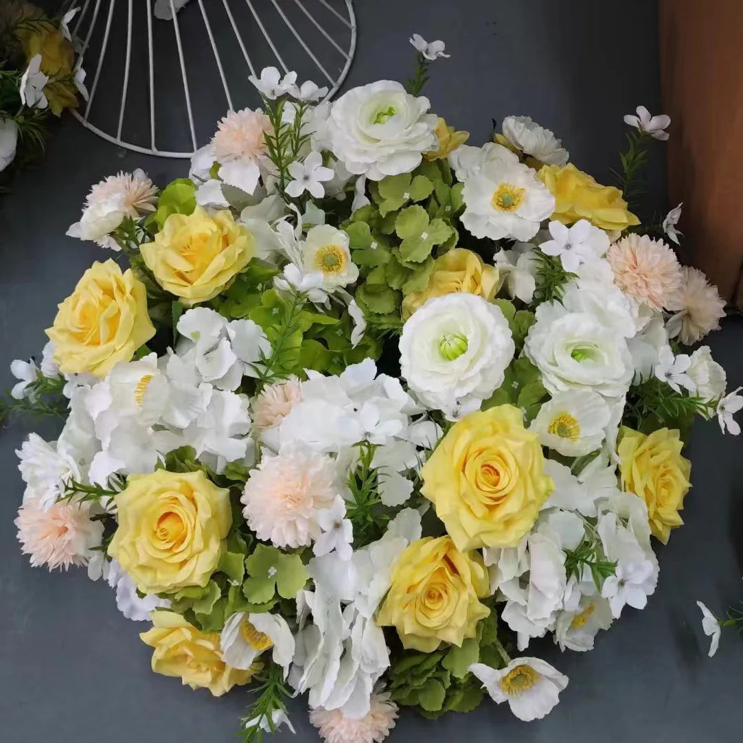 60cm Artificial Flower Wreath – Wedding Table Centerpiece & Backdrop Decoration