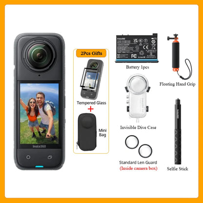 Insta360 X4 8K Waterproof 360 Action Camera – 2290mAh Battery, 2.5'' Touchscreen, 4K Wide-Angle Video