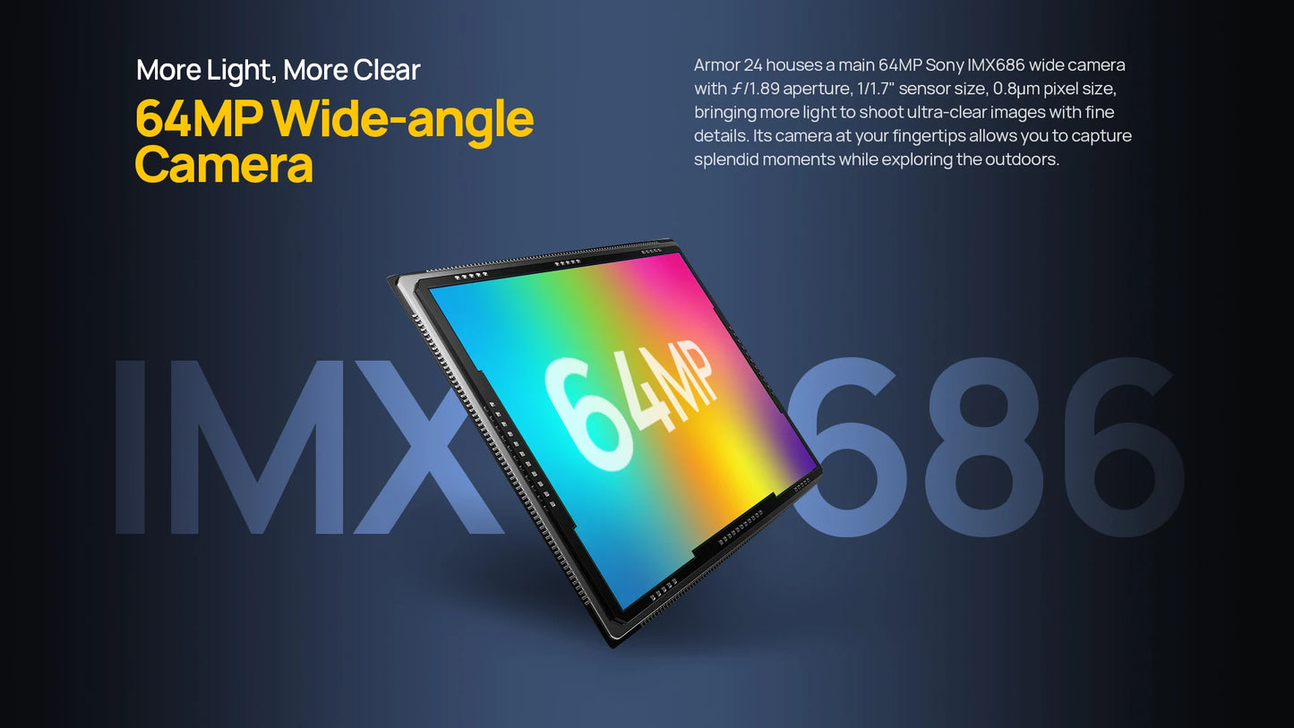 Ulefone Armor 24 Rugged Phone - 22000mAh, 24GB+256GB, 6.78" 120Hz Display, 64MP+64MP Camera, NFC, LED Light, Global Version